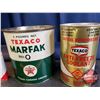 Image 3 : TEXACO Combo : 5 Pound Grease Tin, Home Lubricant Tin, Anti-Freeze Coolant, Chrome Polish (All Parti