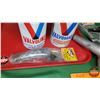 Image 3 : Grouping : Valvoline Tins (3 Quarts : 2 Empty 1 Full) & Spouts & Funnel, etc! (See Pics!)