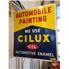 Image 1 : Flange Sign - Double Sided "CIL" "Automobile Painting" "We Use CILUX" "Automotive Enamel" 1958 (24"H