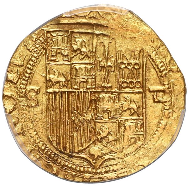 Seville, Spain, gold 1 escudo, Charles-Joanna, assayer Gothic D to right, mintmark S to left, PCGS M