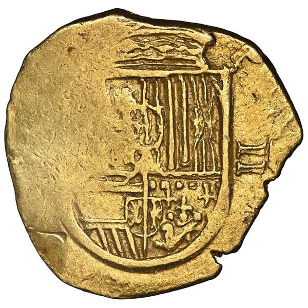 Seville, Spain, gold cob 2 escudos, Phillip III, assayer not visible, NGC XF 45.