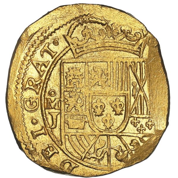 Mexico City, Mexico, gold cob 8 escudos, 1714 J, date on reverse (GRAT variety), NGC MS 62 (1715 Fle