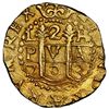 Image 1 : Lima, Peru, gold cob 2 escudos, 1703 H, NGC MS 65 (1715 Fleet Shipwreck Label, "top pop").