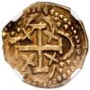 Image 2 : Lima, Peru, gold cob 1 escudo, 1737/6 N, very rare, NGC MS 61, finest and only example in NGC census