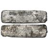 Image 1 : Silver "tumbaga" bar, 2624.4 grams, marked with fineness IUCCCCXXX (1430/2400, 59.58% fine) and seri