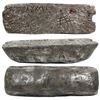 Image 1 : Very large silver bar made in Oruro, 92 troy lb, 91% fine, marked with value 9 15 P 1905 M (pesos an