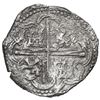 Image 2 : Potosi, Bolivia, cob 8 reales, Philip II, assayer B (4th period), Grade 2.