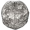 Image 2 : Potosi, Bolivia, cob 8 reales, Philip II, assayer not visible (5th-period B), "10 points," with hand