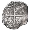 Image 2 : Potosi, Bolivia, cob 8 reales, Philip III, assayer R (curved leg), no Grade on certificate.