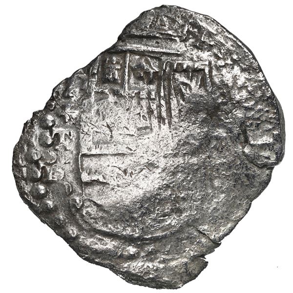 Potosi, Bolivia, cob 8 reales, 1619 T, Grade 2.