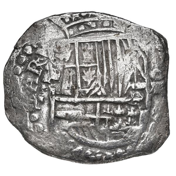 Potosi, Bolivia, cob 8 reales, 1619 T, Grade 2.