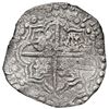 Image 2 : Potosi, Bolivia, cob 8 reales, Philip III, assayer T, quadrants of cross transposed, Grade 2.