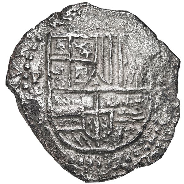 Potosi, Bolivia, cob 8 reales, Philip III, assayer not visible, Grade 1.