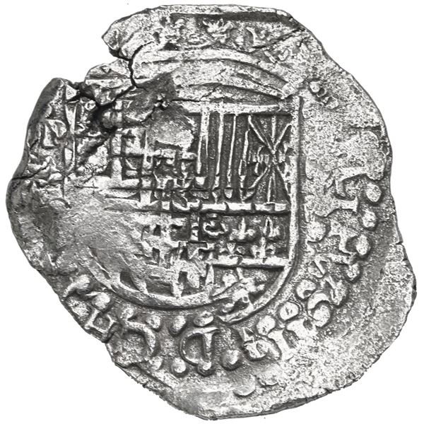 Potosi, Bolivia, cob 8 reales, Philip III, assayer not visible, flipover double-strike, Grade 2.