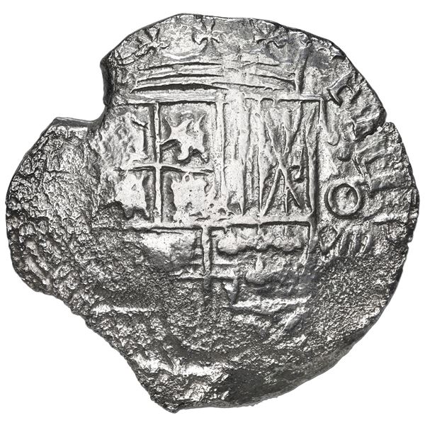Potosi, Bolivia, cob 8 reales, Philip III, assayer not visible, Grade 2.