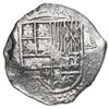 Image 1 : Potosi, Bolivia, cob 8 reales, Philip III, assayer not visible, no Grade on certificate.