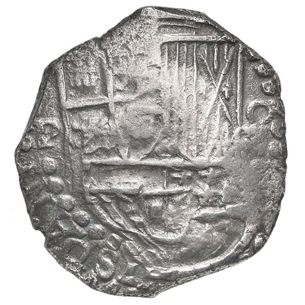 Potosi, Bolivia, cob 4 reales, Philip III, assayer Q, Grade 1.