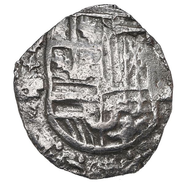 Potosi, Bolivia, cob 4 reales, Philip III, date "162" without final digit, assayer not visible (T),
