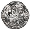Image 1 : Potosi, Bolivia, cob 2 reales, Philip II, assayer B (1st period, "Lima style"), Grade 1.