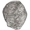 Image 2 : Potosi, Bolivia, cob 2 reales, Philip III, assayer R (straight leg), Grade 4.