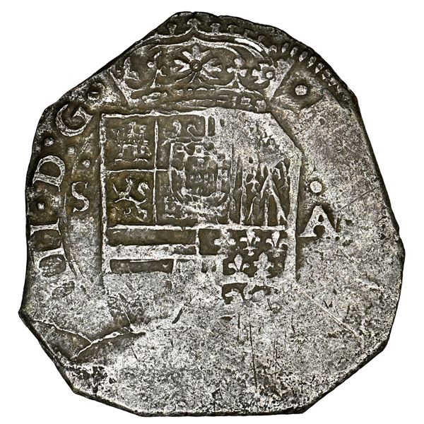 Bogota, Colombia, cob 4 reales, 1622, assayer A to right, mintmark S to left, Grade 1 (assumed), ext