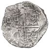 Image 2 : Potosi, Bolivia, cob 8 reales, Philip III, assayer not visible, upper half of shield and quadrants o