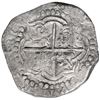 Image 2 : Potosi, Bolivia, cob 8 reales, Philip III, assayer T, quadrants of cross transposed.