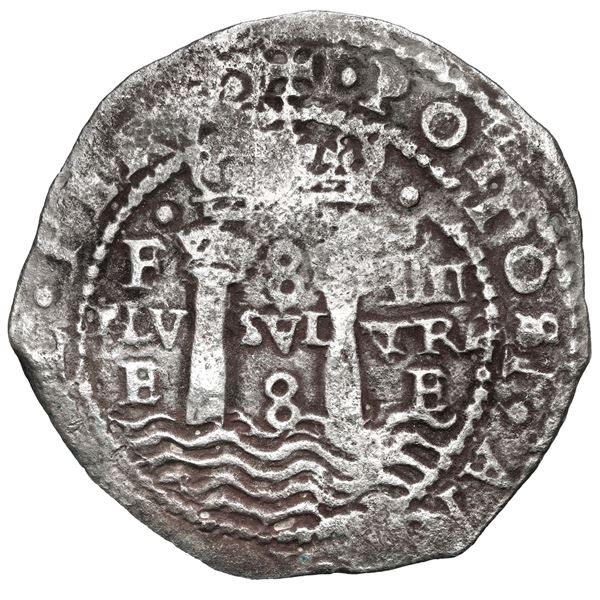 Potosi, Bolivia, cob 8 reales, 1652 E Transitional Type IV/A.