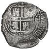 Image 2 : Potosi, Bolivia, cob 8 reales, 1652 E post-transitional (Transitional Type VIII/B), 1-PH-6 at top.