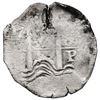 Image 1 : Potosi, Bolivia, cob 8 reales, 1655 E, pomegranate above cross.