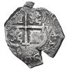Image 2 : Two-coin clump of Potosi, Bolivia, cob 8R and 4R of Charles II, assayer V.