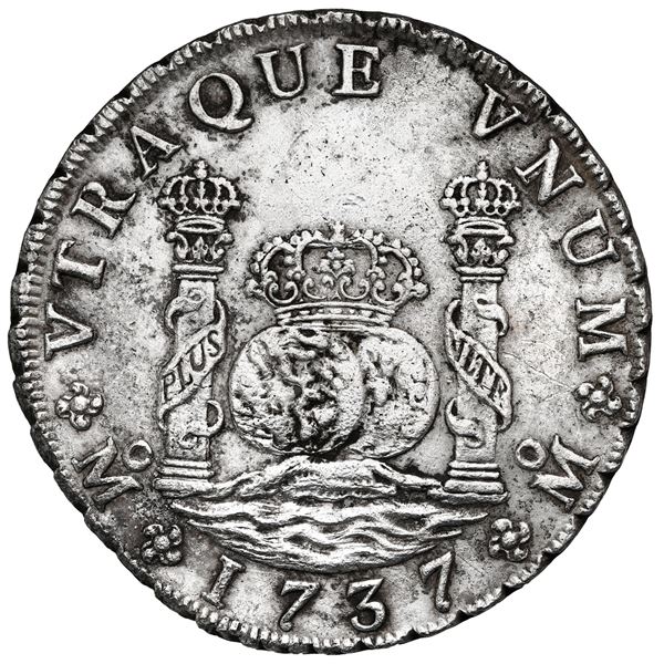 Mexico City, Mexico, pillar 8 reales, Philip V, 1737 MF.