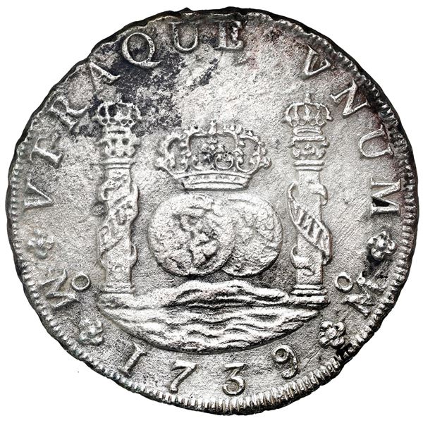 Mexico City, Mexico, pillar 8 reales, Philip V, 1739 MF.