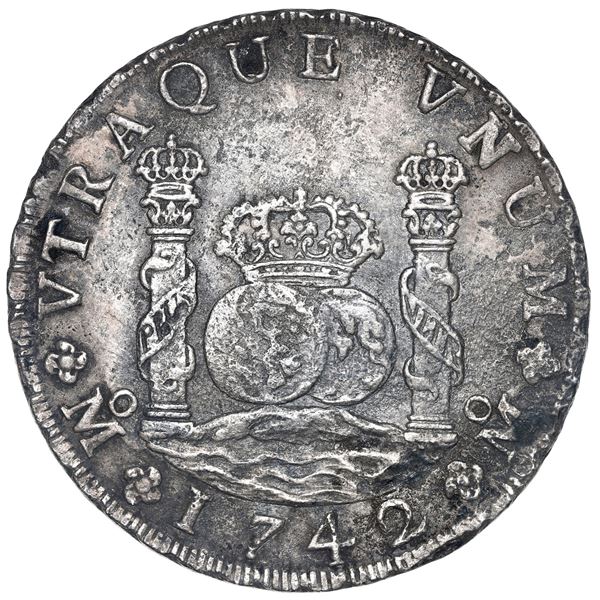 Mexico City, Mexico, pillar 8 reales, Philip V, 1742 MF.