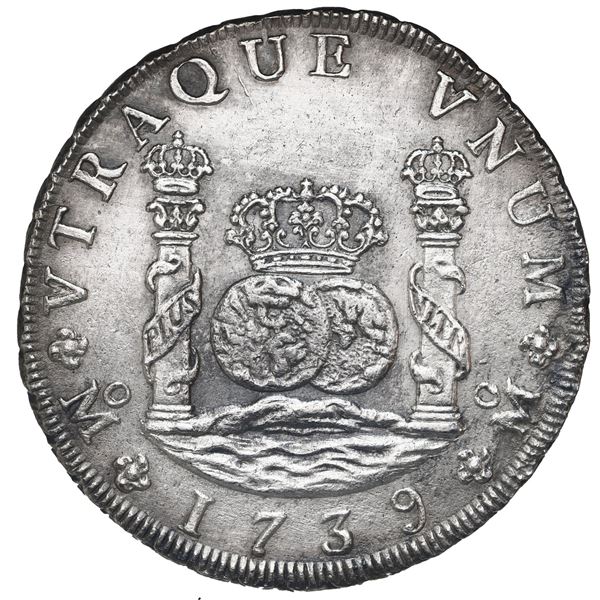 Mexico City, Mexico, pillar 8 reales, Philip V, 1739 MF.