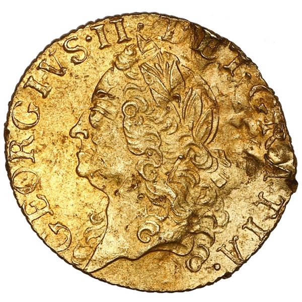 Great Britain (London, England), gold half guinea, George II, 1759, NGC UNC details / damaged / HMS