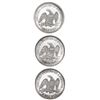 Image 2 : Set of three USA Seated Liberty half dollars, ex-SS Republic, in wooden display box: Philadelphia Mi