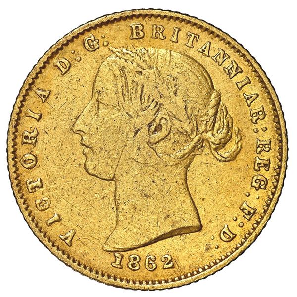 Sydney, Australia (under Great Britain), gold half sovereign, Victoria (young head), 1862, NGC VF de