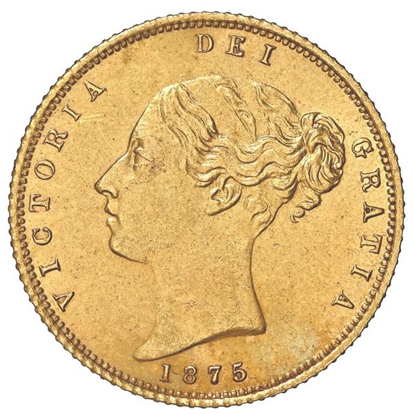 Sydney, Australia (under Great Britain), gold half sovereign, Victoria (young head), 1875-S, NGC AU 