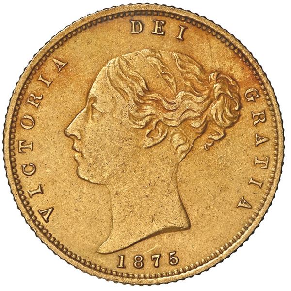 Sydney, Australia (under Great Britain), gold half sovereign, Victoria (young head), 1875-S, NGC AU
