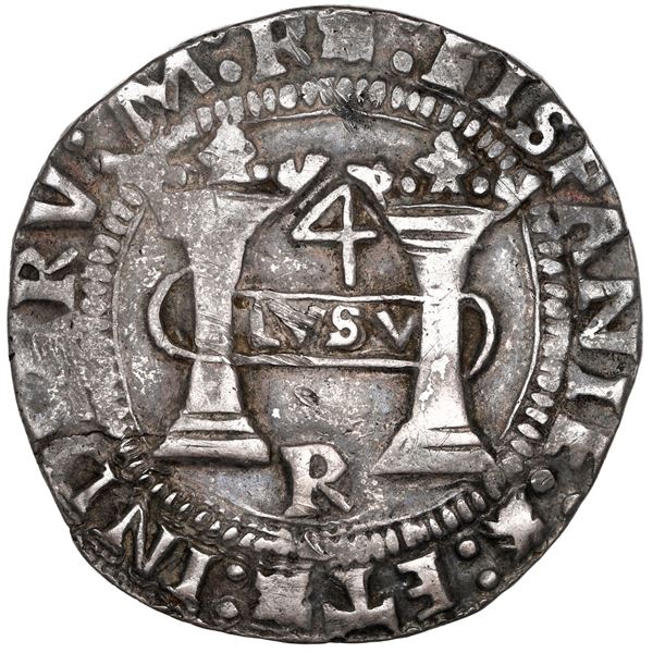 Mexico City, Mexico, 4 reales, Charles-Joanna, "Early Series," assayer R (Latin) between bottoms of