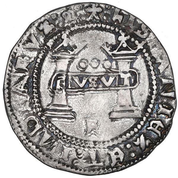 Mexico City, Mexico, 3 reales, Charles-Joanna, "Early Series," assayer R (Gothic) between bottoms of