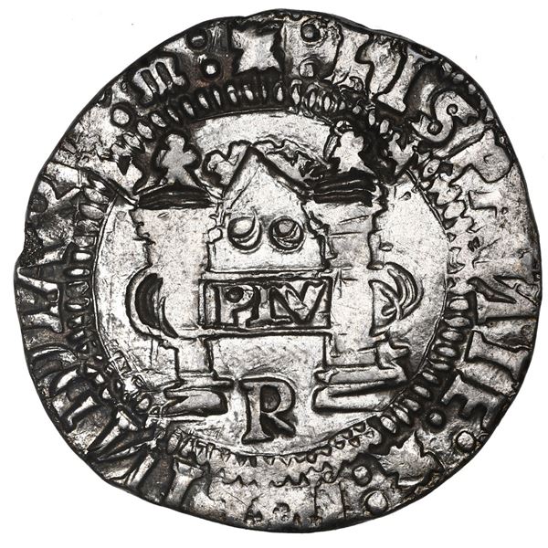 Mexico City, Mexico, 2 reales, Charles-Joanna,  Early Series,  assayer R (Latin) between bottoms of 