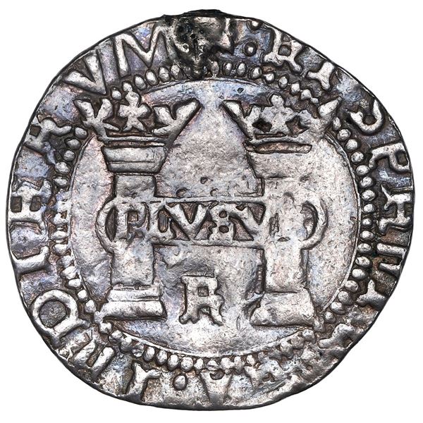 Mexico City, Mexico, 1 real, Charles-Joanna, "Early Series," assayer R (Gothic) between bottoms of p