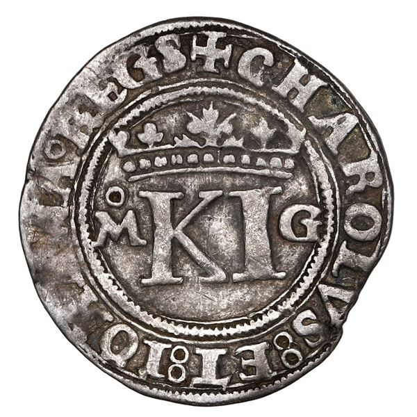 Mexico City, Mexico, 1/2 real, Charles-Joanna, "Late Series," assayer G to right, mintmark oM to lef