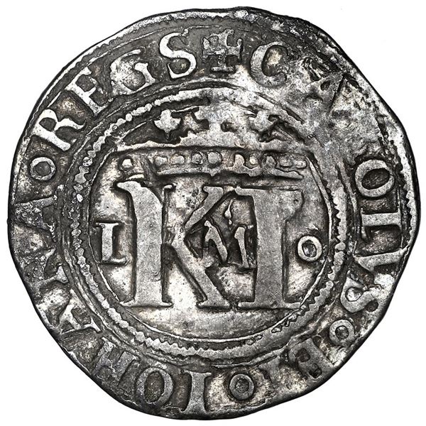 Mexico City, Mexico, 1/2 real, Charles-Joanna, "Late Series," assayer L to left, mintmark M in middl