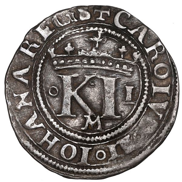Mexico City, Mexico, 1/2 real, Charles-Joanna, "Late Series," assayer L to right, mintmark M below, 