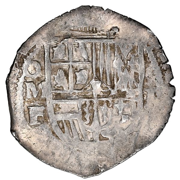 Mexico City, Mexico, cob 1 real, Philip III, assayer F, NGC AU 58, finest known in NGC census.