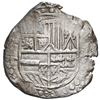Image 1 : Potosi, Bolivia, cob 8 reales, Philip IV, assayer T (mid-1620s), quadrants of cross transposed, NGC 