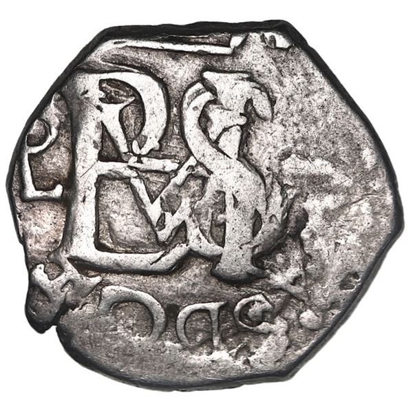 Potosi, Bolivia, cob 1/2 real, Philip III, assayer PAL to left of monogram, very rare, ex-Ugaz.